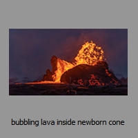bubbling lava inside newborn cone